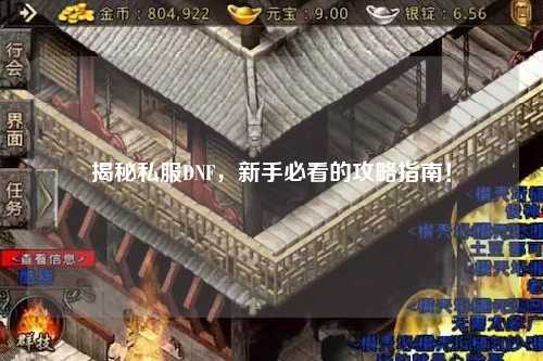 揭秘私服DNF，新手必看的攻略指南！