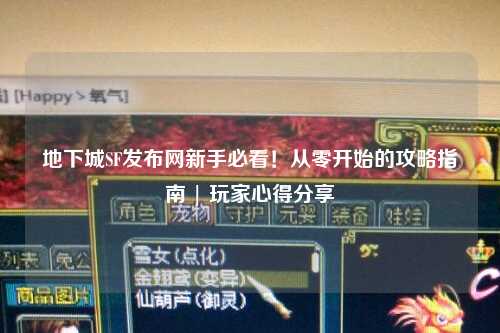 地下城SF發(fā)布網(wǎng)新手必看！從零開始的攻略指南 | 玩家心得分享