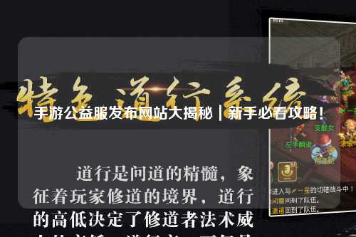 手游公益服發(fā)布網(wǎng)站大揭秘｜新手必看攻略！